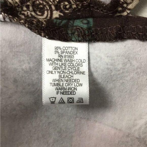 Denim & Company Long Sleeve Round Neck Paisley Printed Tunic, Pink, size L - Picture 6 of 7